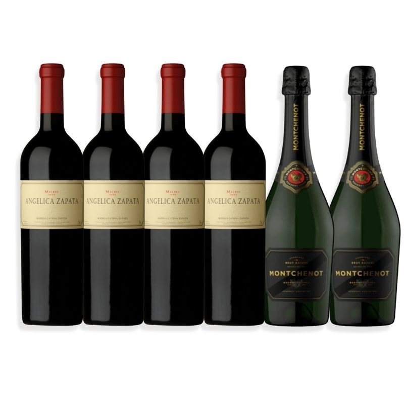 MIx 4 Angélica Malbec 750ml + 2 Montchenot Brut Nature 750ml