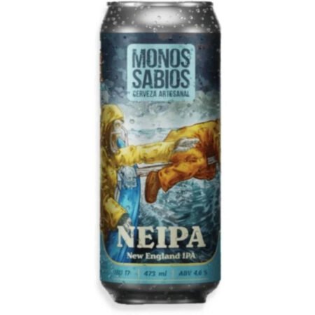 Cerveza Rubia Monos Sabios Neipa New England Lata 473ml