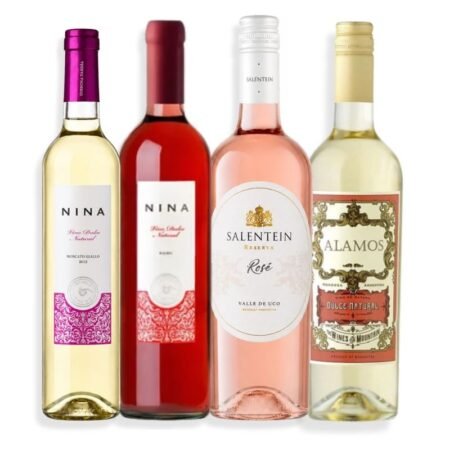 BOX 5 2U NINA COSECHA TARDÍA DULCE NATURAL ROSÉ MALBEC 750ML + 1U SALENTEIN RESERVA ROSÉ SYRAH 750ML + 2U ÁLAMOS DULCE NATURAL 750ML + 1U NINA COSECHA TARDÍA DULCE NATURAL MOSCATO GIALLO 750ML
