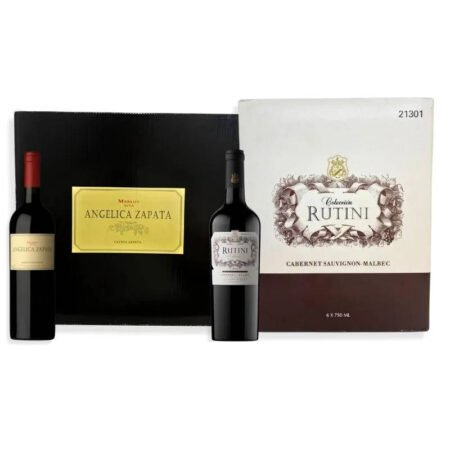 1 CAJA ANGÉLICA ZAPATA MERLOT + 1 CAJA RUTINI CABERNET MALBEC