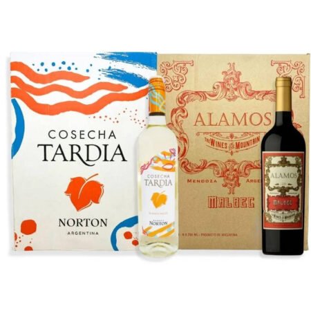 1 CAJA ÁLAMOS MALBEC 750ML +1 CAJA COSECHA TARDÍA BLANCO