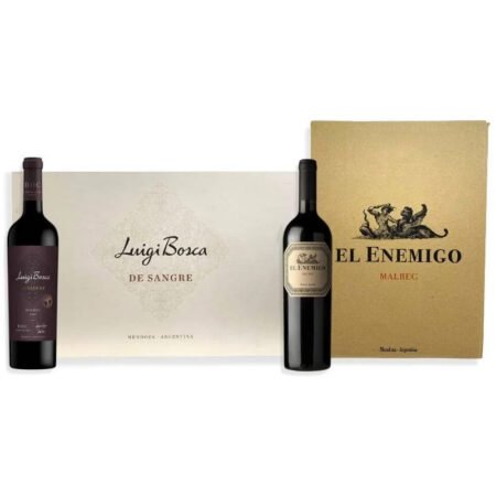 1 CAJA LUIGI BOSCA DE SANGRE MALBEC D.O.C. LUJÁN DE CUYO 750ML + 1 CAJA  EL ENEMIGO MALBEC 750ML