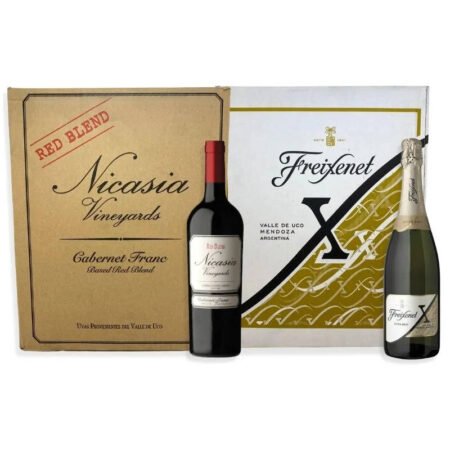 1 CAJA NICASIA VINEYARDS RED BLEND CABERNET FRANC 750ML + 1 CAJA FREIXENET X EXTRA BRUT 750ML