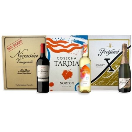 1 CAJA NICASIA VINEYARDS RED BLEND MALBEC 750ML + 1 CAJA COSECHA TARDÍA BLANCO DULCE 750ML + 1 CAJA FREIXENET X DEMI SEC 750ML