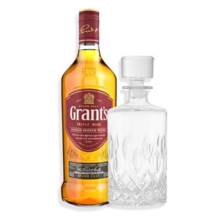 Mix 1u Grant’s Blended Scotch 750ml + 1u Licorera Whiskera De Vidrio 950ml