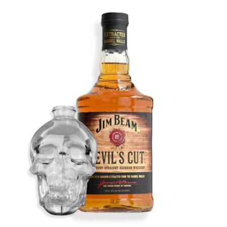 Mix 1u Jim Beam Devil’s Cut + 1u Calavera Botella de Vidrio 750ml