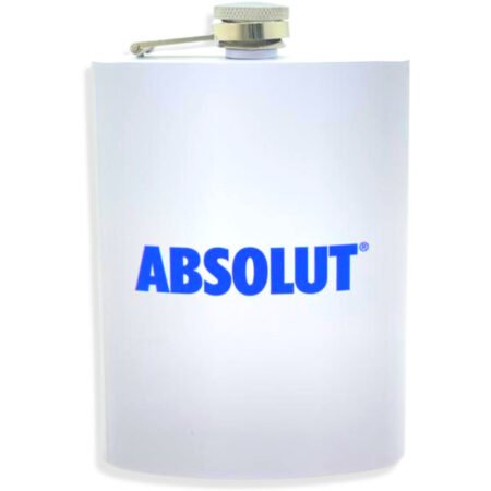 PETACA ABSOLUT BLANCA ACERO INOXIDABLE 8OZ 236ML