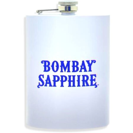PETACA BOMBAY SAPPHIRE BLANCA ACERO INOXIDABLE 8OZ 236ML