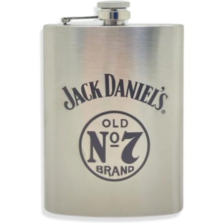 PETACA JACK DANIEL´S OLD N°7 PLATEADA ACERO INOXIDABLE 8OZ 236ML