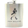 PETACA JOHNNIE WALKER KEEP WALKING PLATEADA ACERO INOXIDABLE 8OZ 236ML