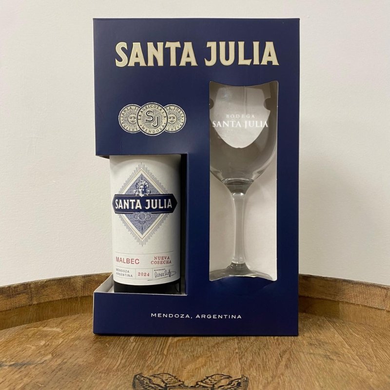 Santa Julia Malbec 750ml +Copa De Vidrio 600ml c/Estuche - Imagen 5