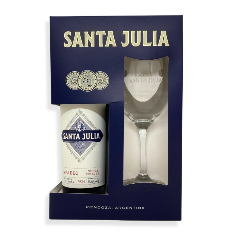 Santa Julia Malbec 750ml +Copa De Vidrio 600ml c/Estuche - Imagen 4