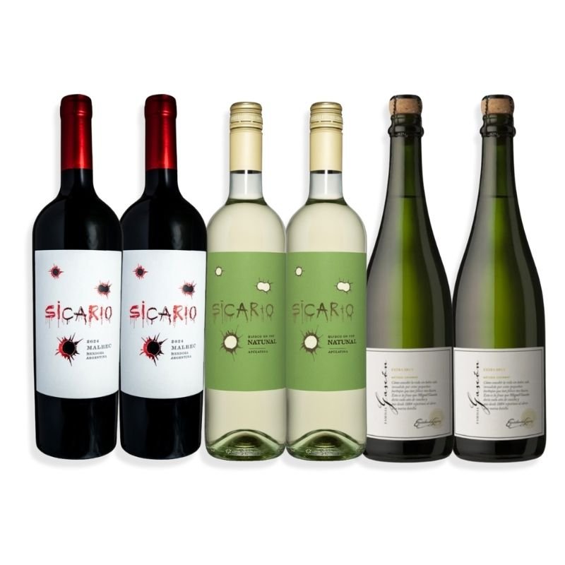 Mix 2u Sicario Malbec + 2u Sicario Chenín + 2u Familia Gascón Extra Brut 750ml