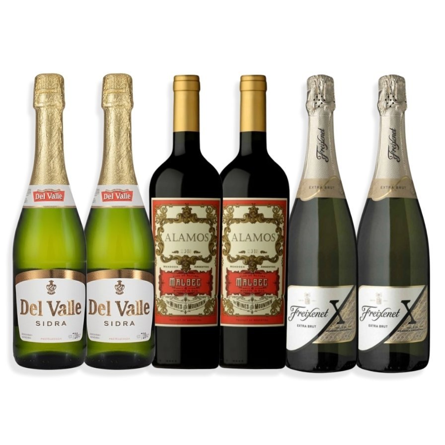 MIX 2u Sidra Del Valle + Álamos Malbec + Freixenet X Extra Brut 750ml