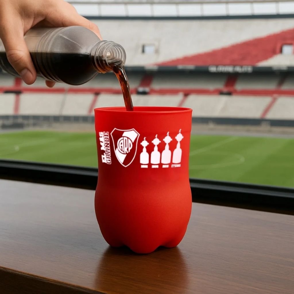 River Plate Vaso De Vidrio Rojo 800ml - Imagen 3
