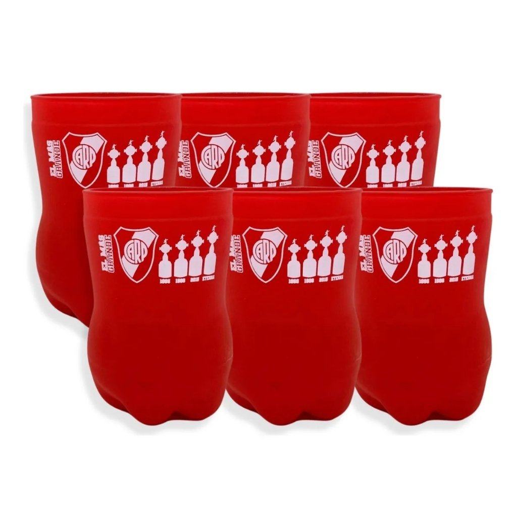 River Plate Vaso De Vidrio Rojo 800ml - Imagen 2