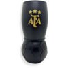 VASO DE VIDRIO PELOTA DE FÚTBOL NEGRO 500ML