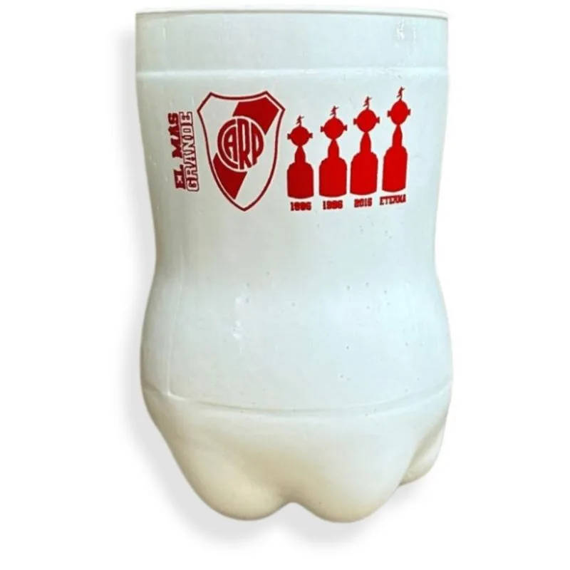RIVER PLATE VASO DE VIDRIO BLANCO 800ML