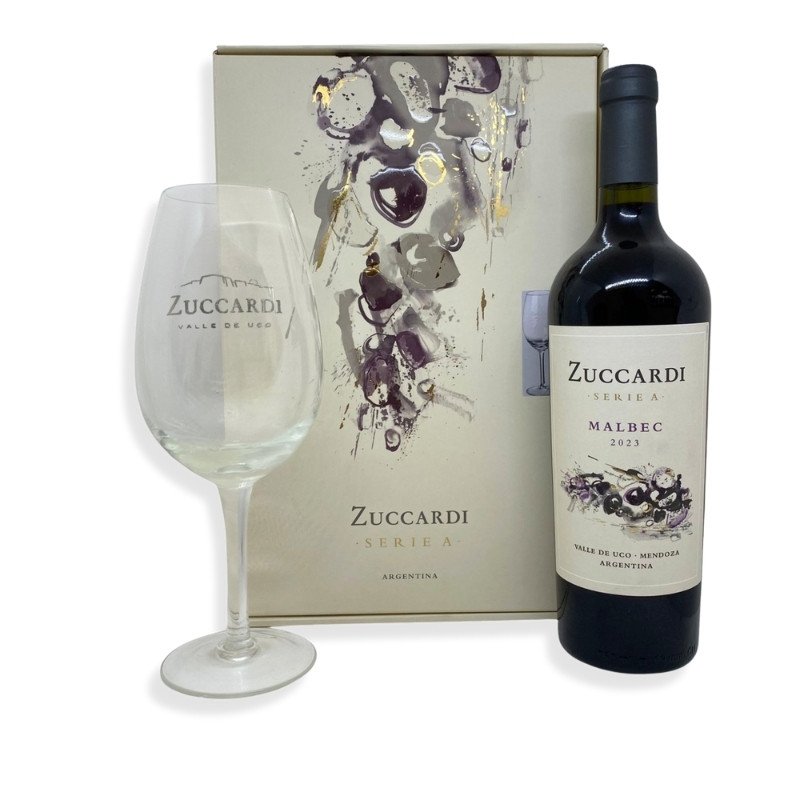 Zuccardi Serie A Malbec 750ml + Copa De Vidrio 600ml C/Estuche