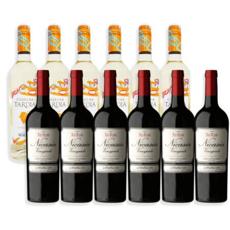 1 CAJA NICASIA VINEYARDS RED BLEND MALBEC 750ML + 1 CAJA  COSECHA TARDÍA BLANCO